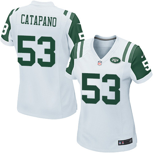 Women's Game Mike Catapano Nike Jersey White Road - #53 NFL New York Jets